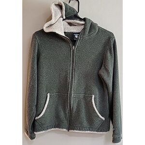 Kuhl women long sleeve full zip‎ hoodie alfpaca fleece Sz Small green thumbholes